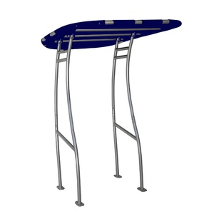 T-top robuste Pro Plus pour bateau à console centrale, cadre en aluminium anodisé avec auvent bleu marine - Product Image 4