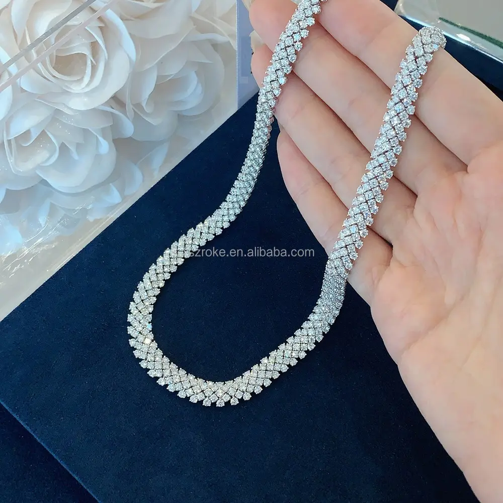 Op Maat Gemaakte Luxe Diamanten Ketting High-End Handgemaakte Damessieraden