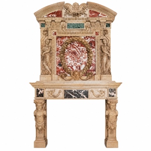 Customized Marble Fireplace Modern Hand Carved Luxury Classic Cream Beige Marble Fireplace Mantel Marble Fireplace Surround - Product Image 2