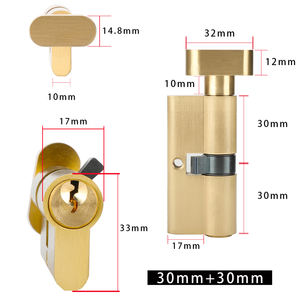 30mm + 30mm אמבטיה 60mm יחיד פתוח אירופאי דלת מנעול צילינדר יחיד סוף רוטרי Knob בטוח נעילה צילינדר - Product Image 4