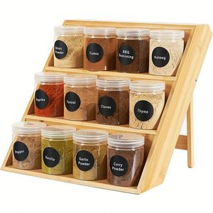 3 Tier Bamboo Spice Rack <b>Storage</b> Wooden Spice Rack Shelf <b>Kitchen</b> - Product Image 1