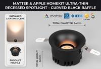 Spot encastré intelligent Matter Thread RGBCW sans cadre, compatible avec Apple Home, Alexa, Google Home et Aqara