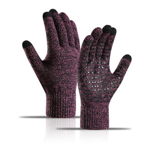 Adulte hiver chaud doux tricoté écran tactile coupe-vent antidérapant cyclisme doigts complets gants - Product Image 5