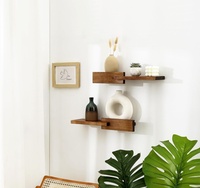 Étagères murales flottantes vintage en bois massif, rectangulaires et réversibles, support de rangement à trois niveaux, décoration murale pour salon