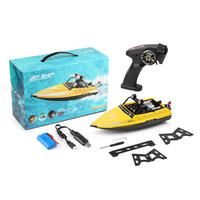 Bateau de course RC WL917 2.4G à pompe à jet, vitesse 16KM/H, adapté aux eaux peu profondes, télécommandé avec lumière LED et alarme de basse tension