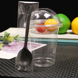 BPA Free Disposable Plastic 8 12 16 24oz 32oz PET <strong>Cups</strong> <strong>with</strong> Clear Transparent Flat <strong>Lid</strong> <strong>Straws</strong> Boba Dessert Coffee Iced Beverages