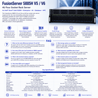 XFusion FusionServer 5885H V5 V6 4U Server Rak Empat Soket 4x Intel Xeon Gold 5320H Server Enterprise AI Database HPC