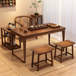Dazhang Jiaju Chinese Style Solid Wood Tea <b>Table</b> <b>And</b> <b>Chair</b> <b>Set</b> Walnut Wood Living Room Kung Fu Tea <b>Table</b> - Product Image 3