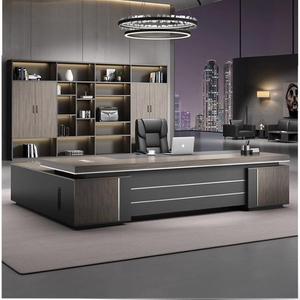 Tối giản đơn giản Thiết kế sang trọng cao cấp gỗ CEO bàn hiện đại sang trọng văn phòng nhà nhập khẩu nghiên cứu Bàn máy tính - Product Image 4