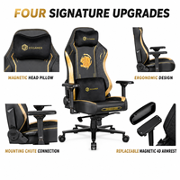 Chaise de jeu ergonomique pivotante de luxe sur mesure OEM haut de gamme en cuir PU, chaise de jeu zéro gravité