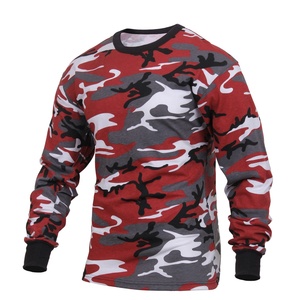 Camiseta de algodón con estampado personalizado para hombre, manga completa, estampado de camuflaje, sublimado, talla grande, tejido de punto - Product Image 1