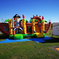 Château gonflable géant en PVC pour l'extérieur, bateau pirate gonflable, château gonflable pour enfants, avec toboggan pour les fêtes d'enfants et d'adultes