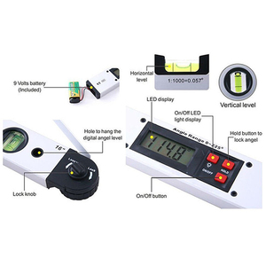 Nhôm Kỹ Thuật Số Mức Độ Góc Tìm Kiếm Phạm Vi 0-230 Điện Tử Goniometer Độ Cấp Thiên Thần Thước Kỹ Thuật Số Thước Đo Góc - Product Image 6
