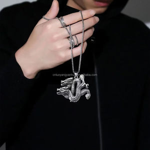 Parti iyilik Punk Hip Hop üçgen mızrak başkanı kolye melek kanat kartal ejderha takı ok kolye kolye - Product Image 6
