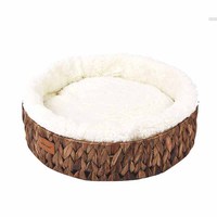 Coussin tissé à la main pour animaux de compagnie, lit en osier confortable pour chat, lit confortable au design simple pour chat et chien, vente en gros