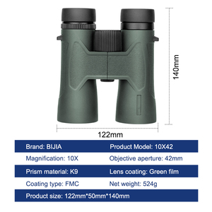 <span class=keywords><strong>Jumelles</strong></span> OEM HD 10x42 BAK4 étanches haute puissance avec revêtement vert multi-couches, lentilles en verre optique et métal, adaptateurs <span class=keywords><strong>pour</strong></span> trépied de téléphone - Product Image 3