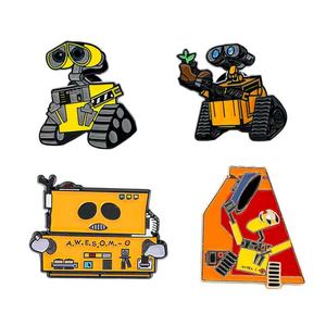 En gros, épingles en métal à motif de <span class=keywords><strong>film</strong></span>, broches mignonnes de dessin animé, épingles en émail souple avec design <span class=keywords><strong>robot</strong></span>, personnages du <span class=keywords><strong>film</strong></span> Wall-E et <span class=keywords><strong>EVA</strong></span>, pour Noël - Product Image 2