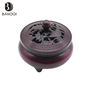 Oud flor mano indio chino cobre antiguo monje quemador de incienso - Product Image 4