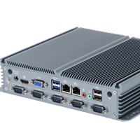 PC industriel tout-aluminium sans ventilateur avec processeur Intel Pentium J3710, 6 ports COM RS232/485, VGA + double affichage, 2 ports LAN pour l'automatisation industrielle