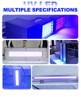 Système de polymérisation UV LED 365nm 405nm avec ventilateur/refroidissement par eau, zone de polymérisation 200x100mm, séchage d'adhésifs à froid, pour DFB Laser PCBA Wafer violet