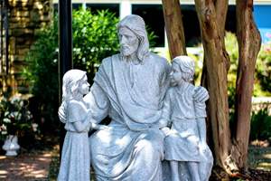 Clásico de la vida de mármol de tamaño Jesús con los niños estatua - Product Image 6
