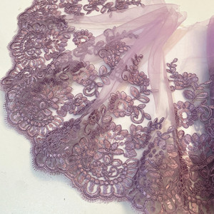 Màu Tím Hàng Mới Về Thêu Viền Ren DIY Wedding Veil Dress REN CÔ DÂU - Product Image 5