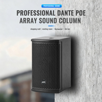 Columna de Sonido Activa Dante POE de 4 ohmios y 2*3 Pulgadas, 90w, Montaje en Pared, con Software OEM, DSP Profesional
