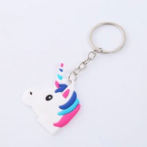 Porte-clés licorne en PVC souple, mini-animaux en peluche personnalisés pas chers 2020 - Product Image 2