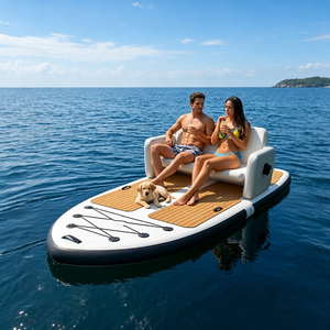 Bateau gonflable à double coque motorisé avec planche de SUP, pont flottant à voile pour 2 personnes - Product Image 2