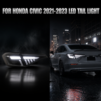 Feu arrière LED fumé avec barre lumineuse blanche et clignotant séquentiel, pièce de rechange Nafu Auto pour Honda Civic 11e génération berline 21-23