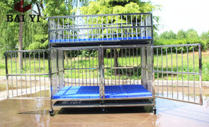 Gabbia per Cani Pieghevole Moderna in Acciaio Inossidabile con Vassoio in Plastica e Cassetta - Resistente Kennel per Animali Domestici per Uso Interno/Esterno - Product Image 3