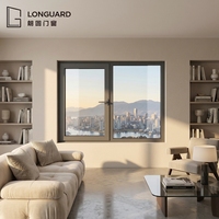 Ventana Corredera Horizontal de Aluminio Serie 80 sin Rotura Térmica, Doble Riel, Rentable para Climas Tropicales del Sudeste Asiático