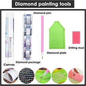 Whosale 5D Round Diamond Painting Set Peint à la Main Mountain Cabin Landscape Art Kits Frameless Home Decoration - Product Image 4