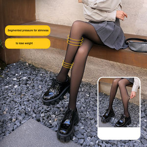 Collants sexy noirs en polyester tissé à bout ouvert, rembourrés et épaissis, style japonais, pour femmes - Product Image 2