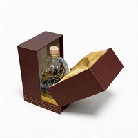 Boîte cadeau pour vin de luxe écologique personnalisée avec ouverture papillon, insert en mousse, doublure en satin polyester, emballage pour vin rouge et spiritueux