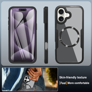 ที่ชาร์จโทรศัพท์มือถือแบบ2-in-1เคสป้องกันการสึกหรอทำจากซิลิโคนสำหรับ iPhone 15 16 17 Pro เคส360สำหรับ iPhone 17 PRO MAX - Product Image 5