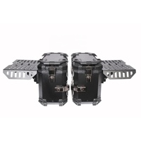 Boîte à bagages multifonction en alliage d'aluminium noir blindé pour moto, boîte latérale, coffre de scooter 45L/38L