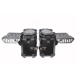 Caja Trasera para Motocicleta Multifuncional Blindada de Aleación de Aluminio Negro, Caja <span class=keywords><strong>Lateral</strong></span> para Scooter, <span class=keywords><strong>Maletero</strong></span> de 45L/38L - Product Image 2