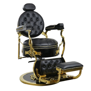 เก้าอี้ตัดผมสไตล์วินเทจย้อนยุคสุดหรูทำจากโลหะแบบพกพาสำหรับตัดผมในตลาดสหรัฐอเมริกา - Product Image 1