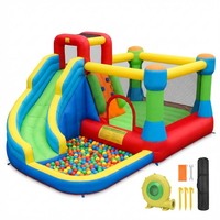 Château gonflable en PVC de 0,55 mm, château rebondissant, toboggan combiné, aire de jeux commerciale, parcours d'obstacles, fête pour enfants, événement