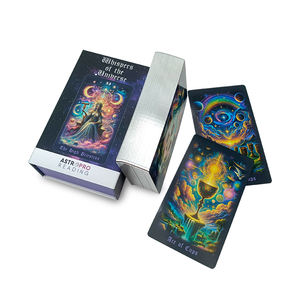 Oracoli di alta qualità tarocchi carte da gioco mazzi guida scatola magnetica stampa personalizzata Design personalizzato bordi d'argento squisiti - Product Image 1
