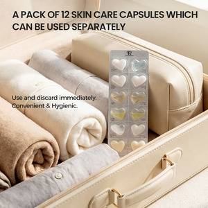 Kit de Soins de la Peau Portable en Forme de Cœur Clover Rena Travel, Ensemble de Capsules Anti-Âge et Blanchissantes Jour & Nuit, 7 pièces, Vitamine C et <span class=keywords><strong>E</strong></span> pour le Visage - Product Image 3