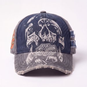 Gorras de mezclilla lavada de 5 paneles con logo personalizado, estampado digital por transferencia de calor, borde sin rematar y parche aplicado, venta al por mayor, fabricante - Product Image 2