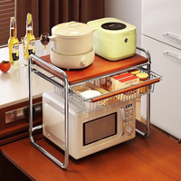 Étagère de cuisine double couche en métal durable, best-seller japonais, design multifonctionnel pour rangement de four et micro-ondes, usage domestique