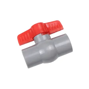 Válvula de bola de suministro de agua de PVC, válvula de bola de boca plana de PVC, válvula de bola de boca roscada de PVC, riego agrícola