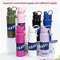 Bouteille d'eau isotherme en acier inoxydable 304 grande capacité, portable, double usage, pour sports de plein air, protection UV, pour le commerce transfrontalier