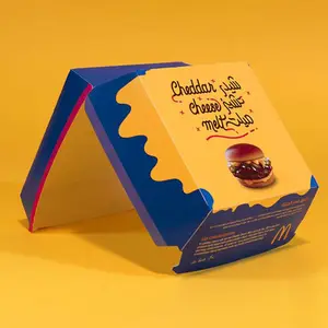 Caixas de empacotamento recicladas, alimentos de papel fritas francesas para pacotes de hambúrgues