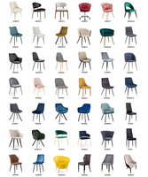 Chaise de salle à manger moderne en tissu bouclé, structure en bois, dossier rembourré, coussin en mousse haute densité pour la maison, l'hôtel, le restaurant, le café
