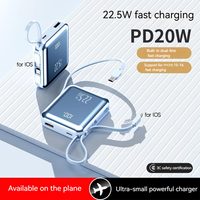 Batterie externe 3C ultra-mince à affichage numérique LED personnalisable, haute capacité 20000 mAh, câble inclus, charge rapide 20W