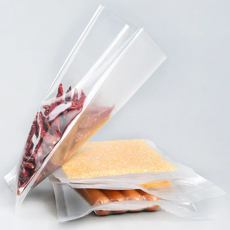 Wholesale 100pcs/pack blank embossed vacuum bag for meat,sea food